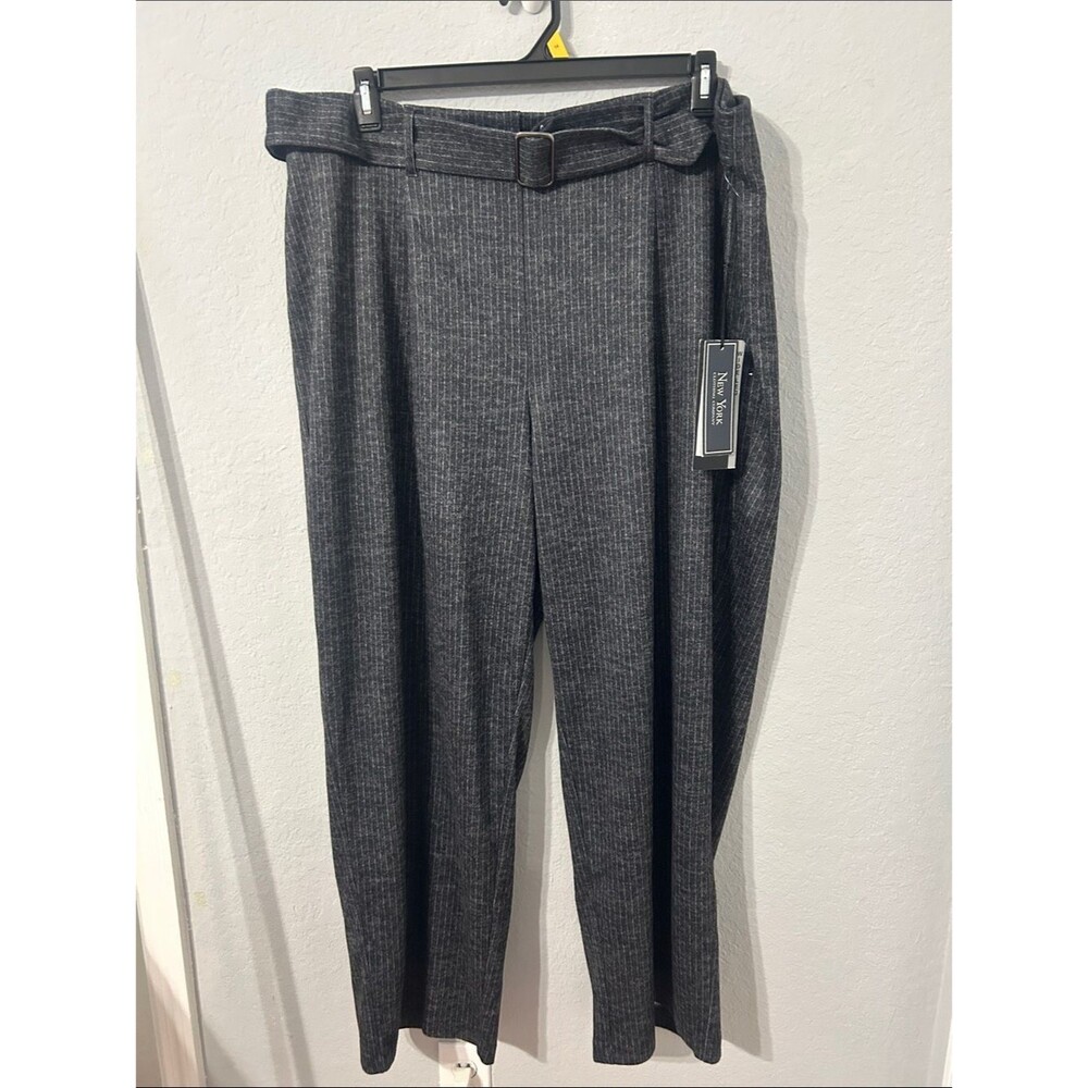New York women pants Clothing Company Grey Pinstripe Wide Leg Pants Size 3X